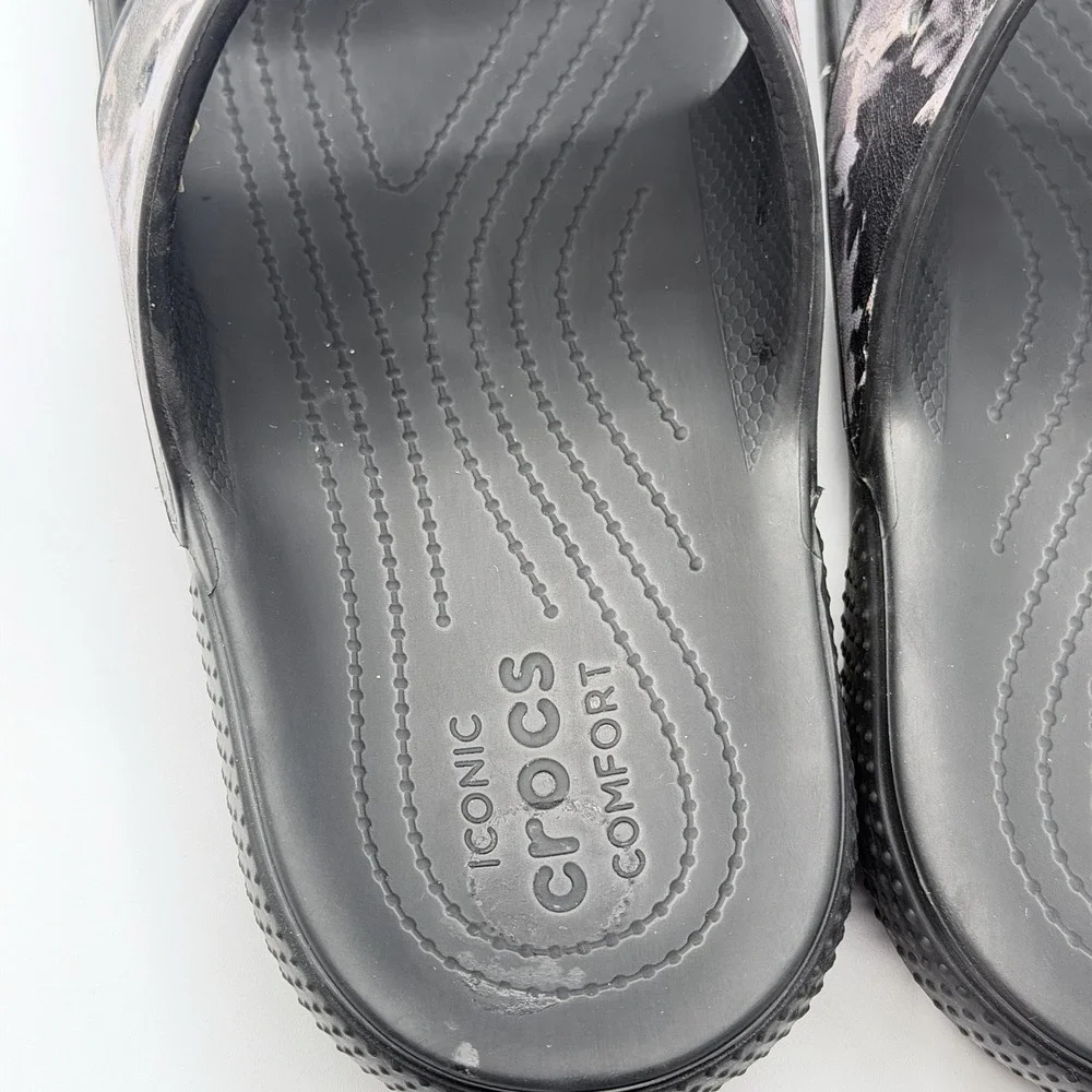 Crocs Classic Sandal Bleach Tie Dye Black Pink Men Size 11 Slides Shoes 207310